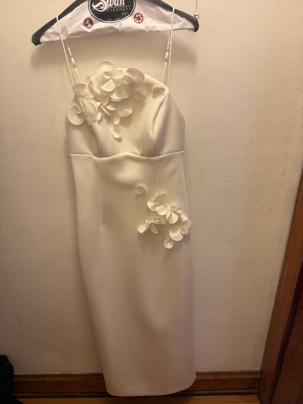 White Appliqué Dress- Midi